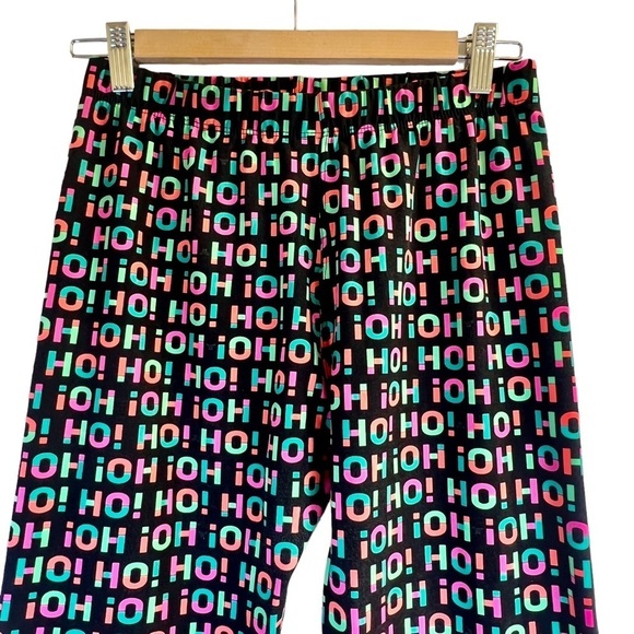 SweetLegs Plus Women's Leggings Black Multicoloured Ho Ho Ho - Picture 4 of 14